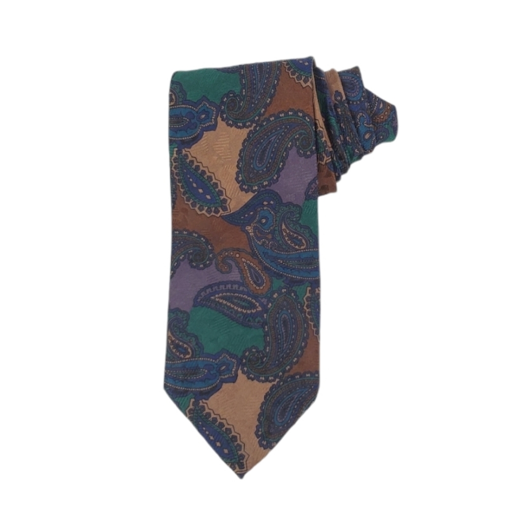 Vtg Stefano Milano Italy paisley silk tie